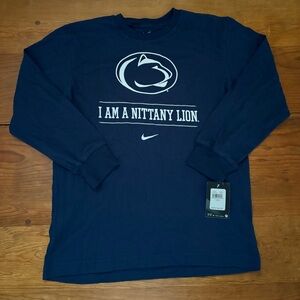 Nike Penn State Nittany Lions Shirt Kids Size Large(16-18) Navy Long Sleeve NWT